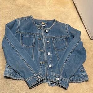 Tommy Bahama collarless Denim Button-Up Jean Jacket